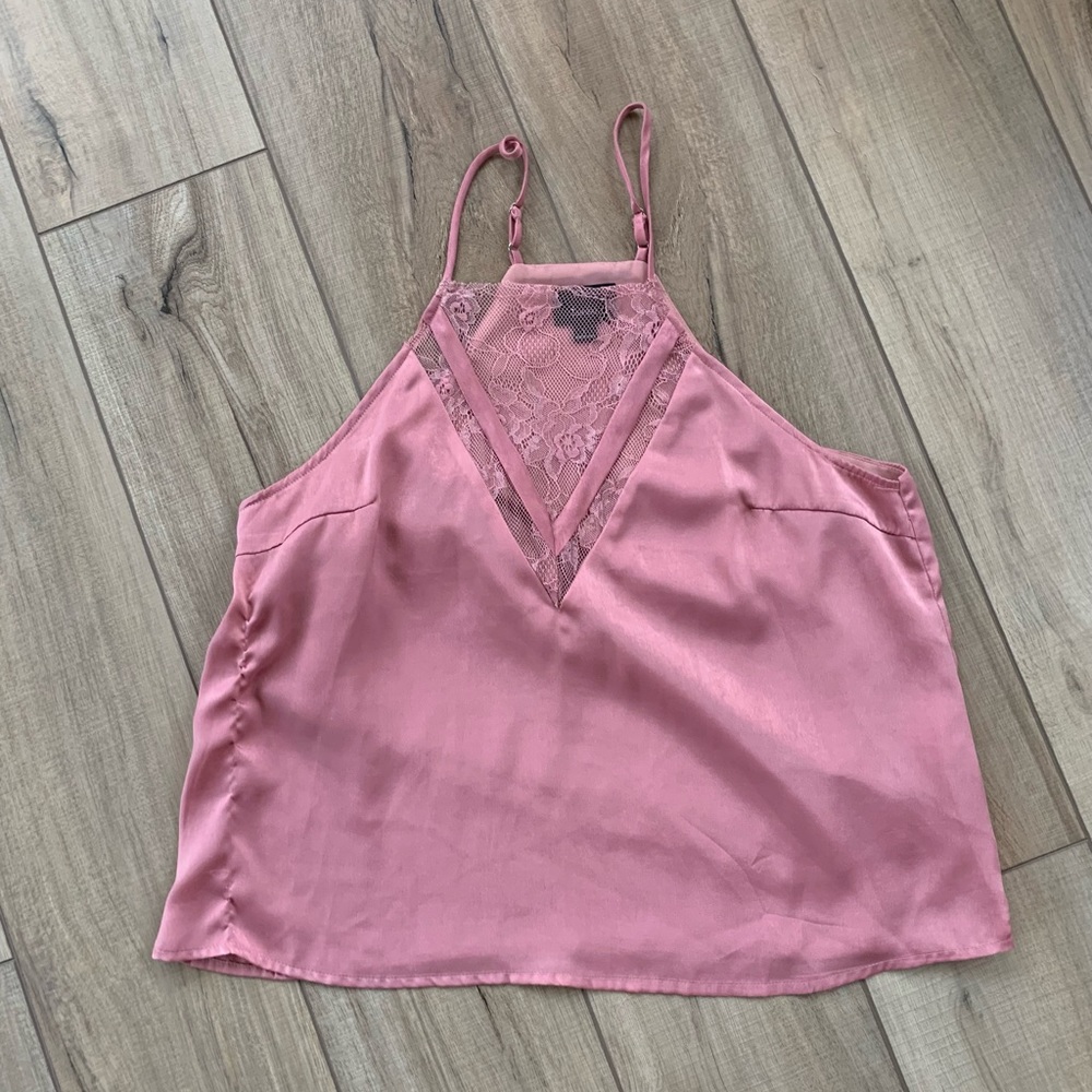 Nordstrom Lumiere Pink Silky Tank, Large